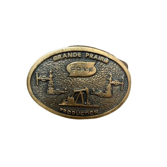 Other - Vintage Oil Field Industry Collectible grande Praire dome‎ belt buckle
